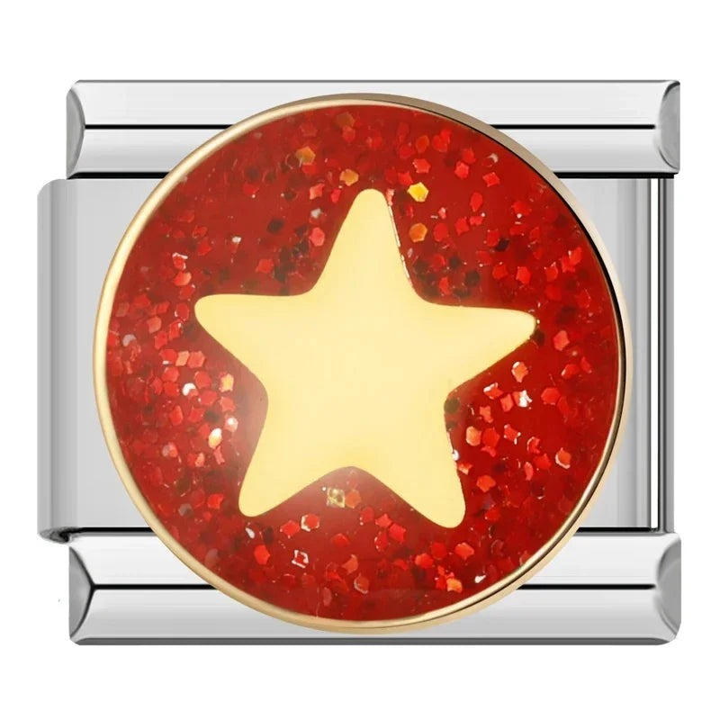 Ster met rode glitters