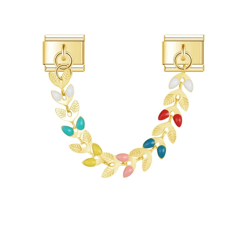 Bladeren charme ketting