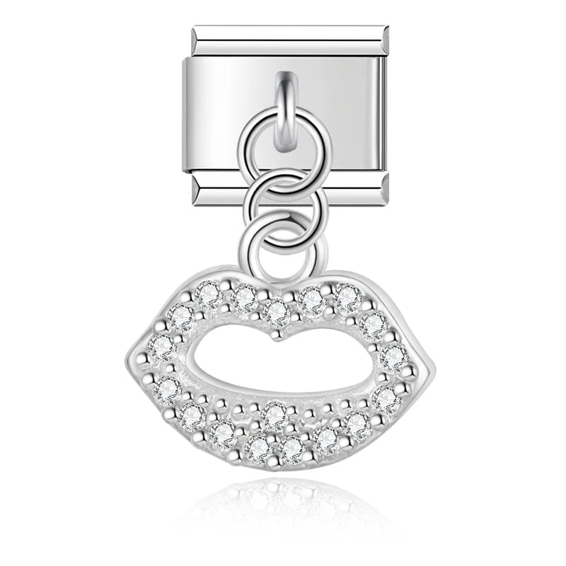 Lippen zilveren hanger