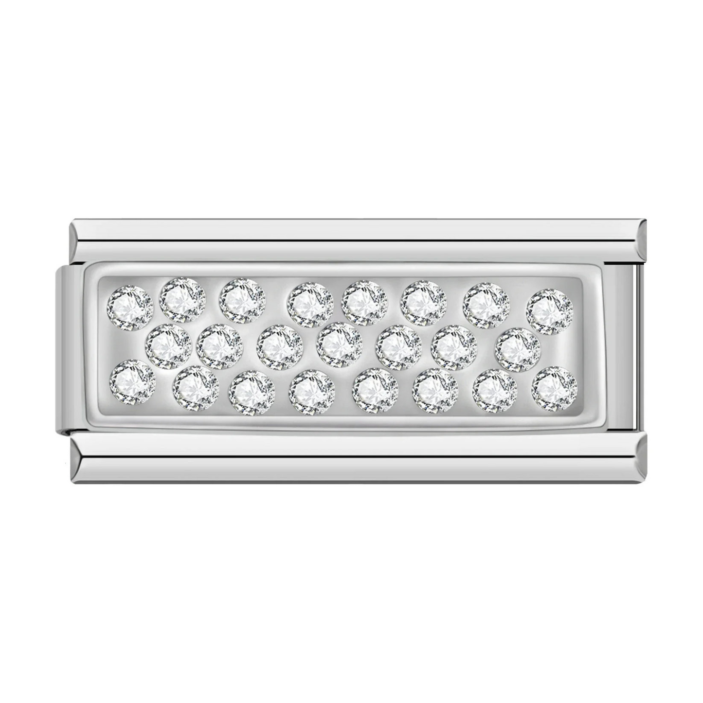 Glitterstenen dubbele bedel