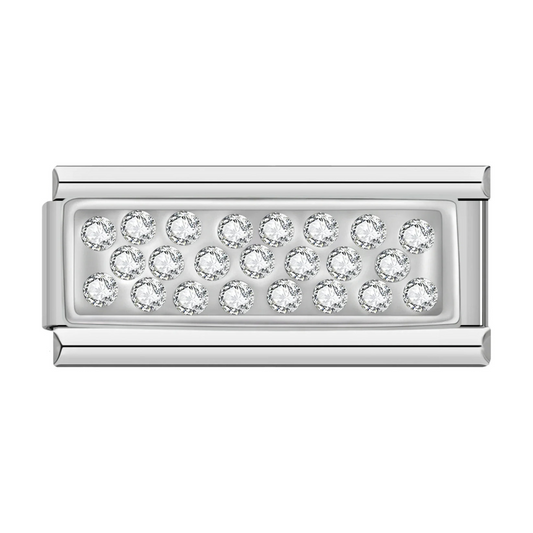 Glitterstenen dubbele bedel