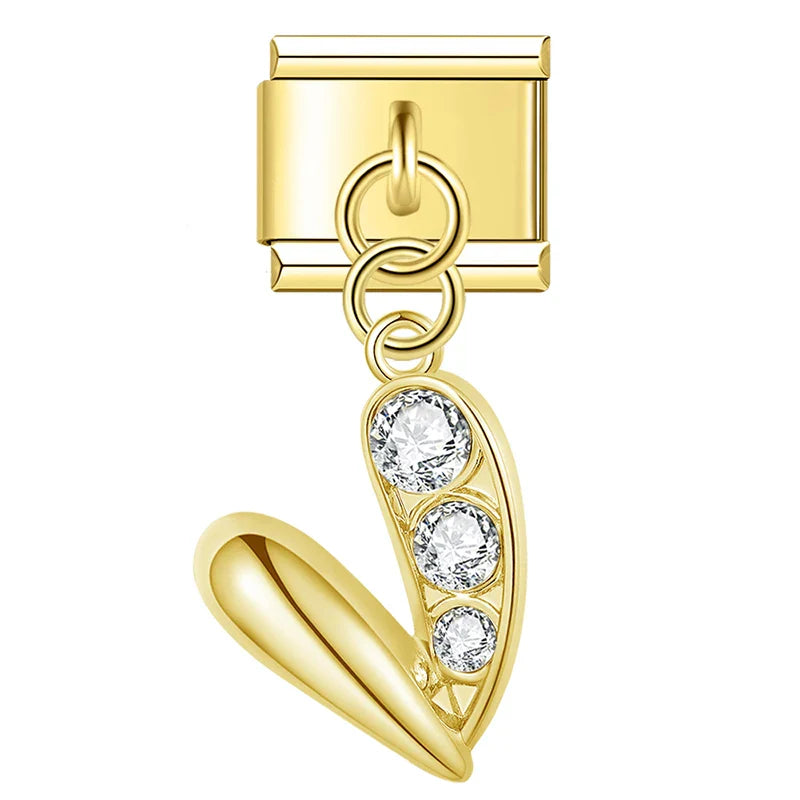 Gouden hanger met glitterhart