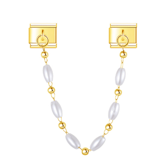 Kralen gouden charme ketting