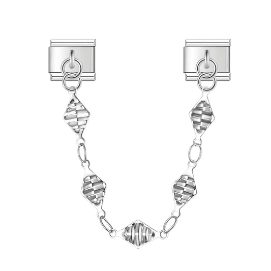 Diamanten bedelketting zilver