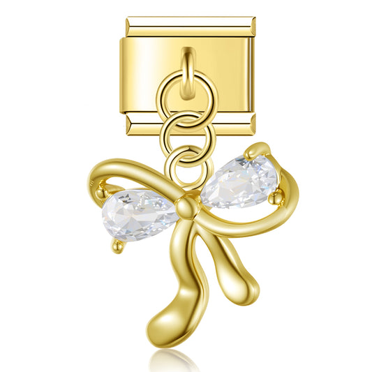 Edelsteen boog gouden hanger