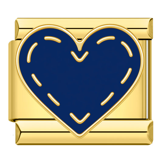 Blauw hart met naad
