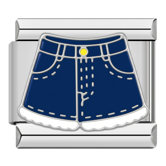 Denim short zilver