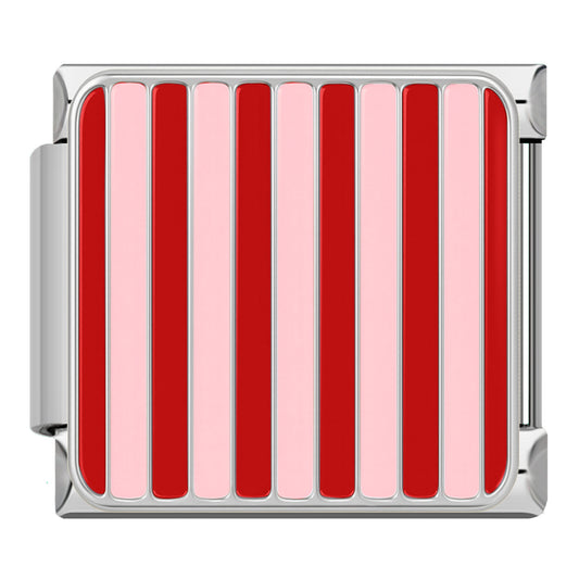 Roze/rood gestreept zilver