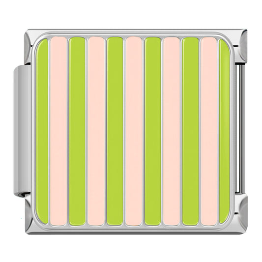 Roze/groen gestreept zilver