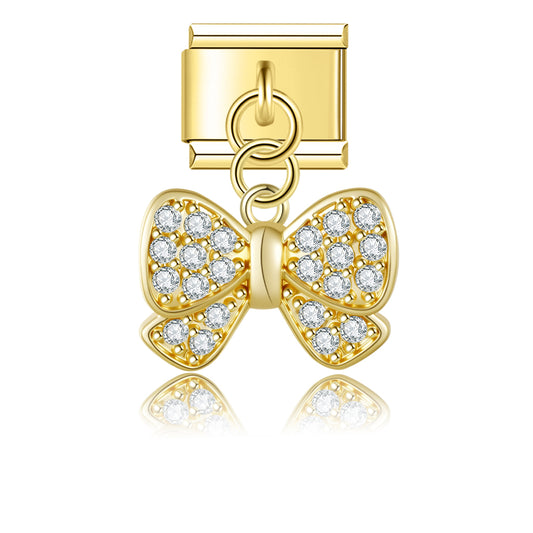 Edelsteen boog gouden hanger