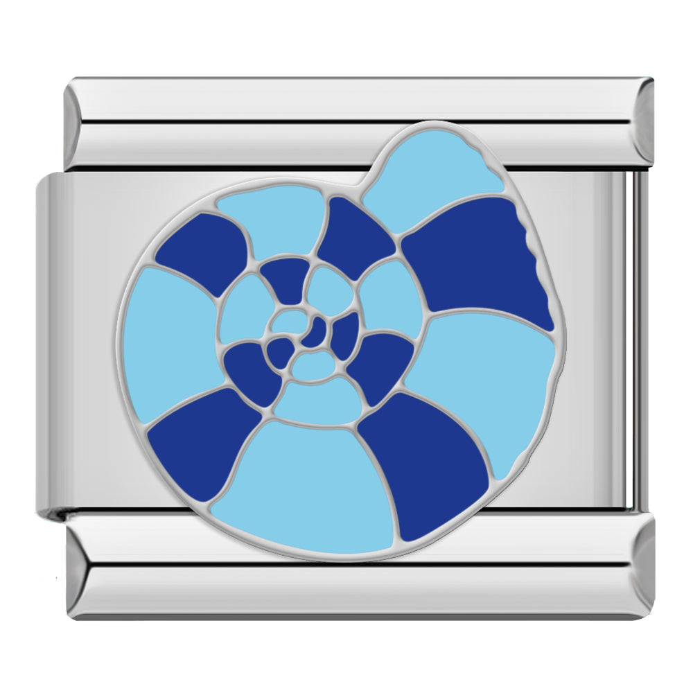 Blauwe schelp zilver