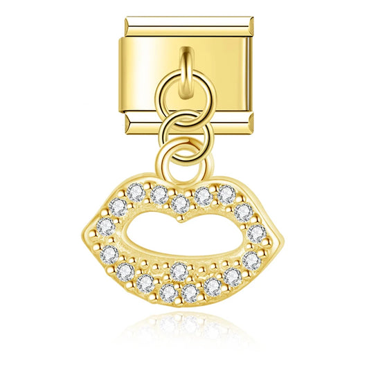 Lippen gouden hanger