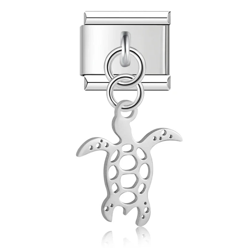 Schildpad hanger zilver