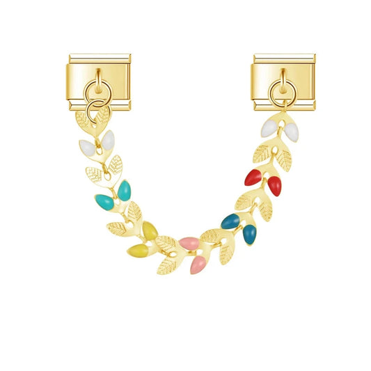 Bladeren charme ketting