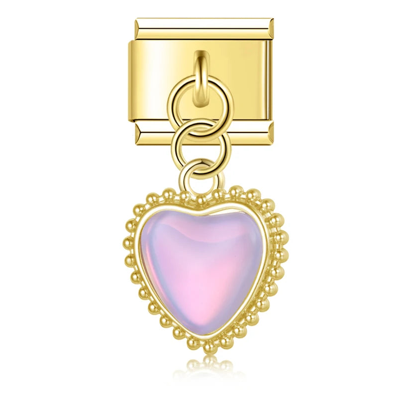 Roze parel hart hanger