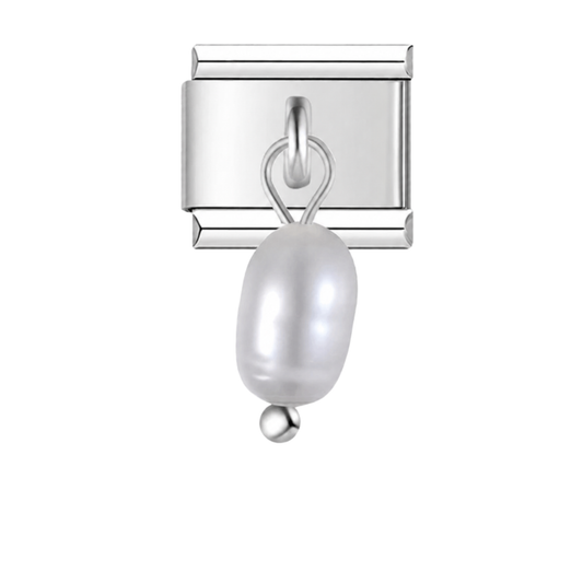 Kleine parelhanger zilver