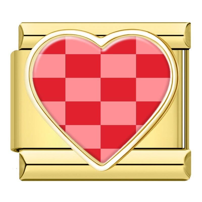 Geruit hart goud