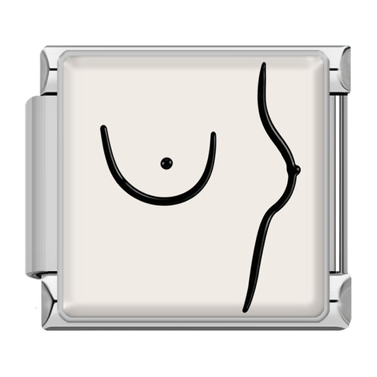 Bovenlichaamcontour zilver