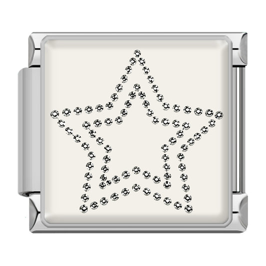 Glitterstenen ster zilver